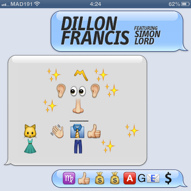 Album cover for Messages by Dillon Francis, Simon Lord, featuring grey dominant palette and typographic composition.
