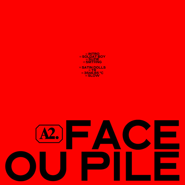 Album cover for Face ou pile by Muddy Monk, featuring red dominant palette and typographic composition.