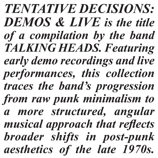 Album cover for Psycho Killer (September 1975 Demo) by Talking Heads