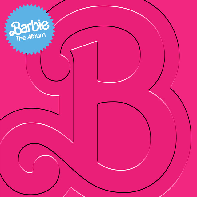Album cover for Barbie The Album by Lizzo, featuring pink dominant palette and typographic composition.