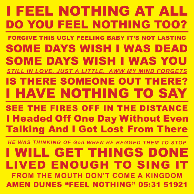 Album cover for Feel Nothing by Amen Dunes, Sleaford Mods