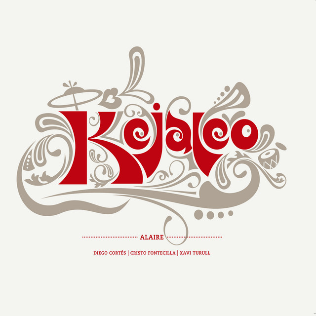 Album cover for Alaire by Kejaleo, ROSALÍA, Jordi Franco, Roger Blavia, Cristo Fontecilla, Diego Cortés, Xavi Turull, featuring white dominant palette and typographic composition.