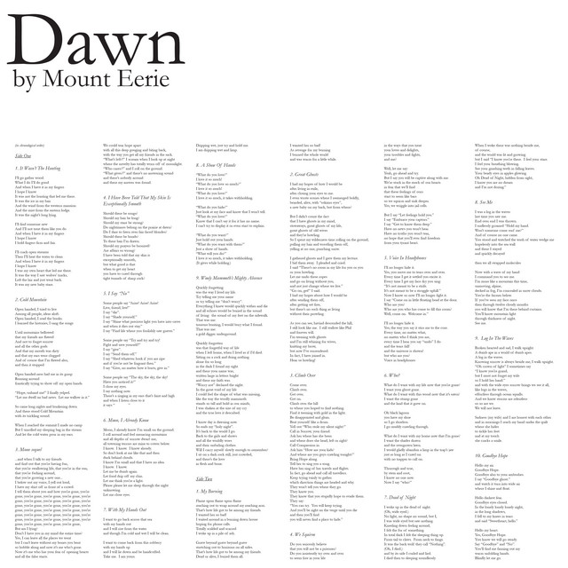 Album cover for Dawn by Mount Eerie