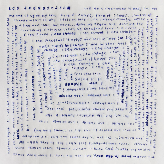 Album cover for I Can Change by LCD Soundsystem, Jesper Dahlbäck, Tiga, featuring grey dominant palette and typographic composition.