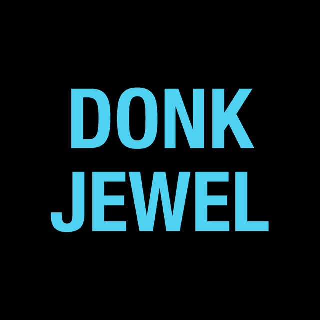 Album cover for Donk Jewel by Clark, featuring black dominant palette and typographic composition.