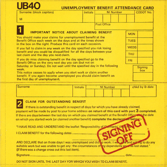 Album cover for Signing Off by UB40