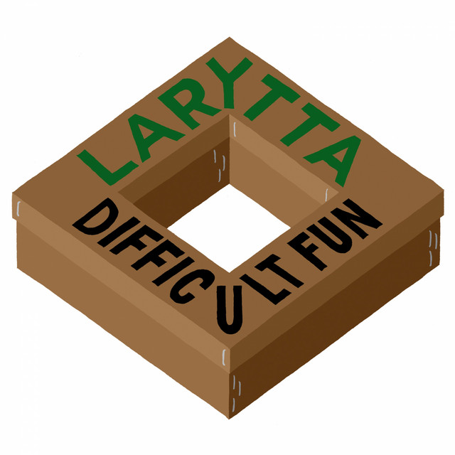 Album cover for Difficult Fun by Larytta, featuring white dominant palette and typographic composition.