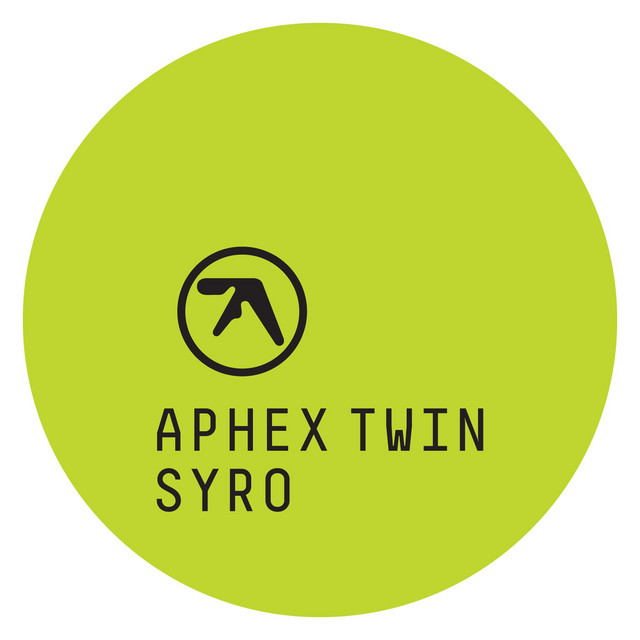 Album cover for Syro by Aphex Twin, featuring yellow dominant palette and typographic composition.