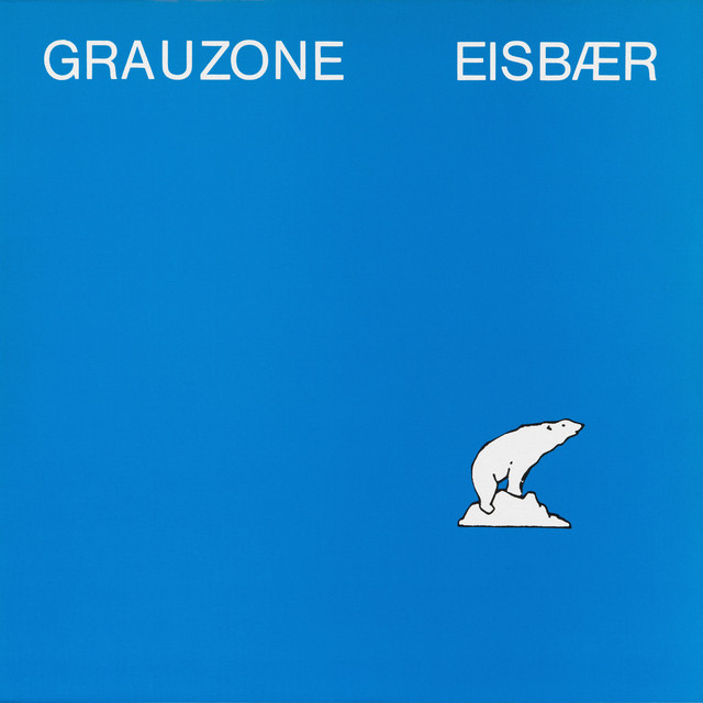 Album cover for Eisbär by Grauzone, featuring blue dominant palette and typographic composition.
