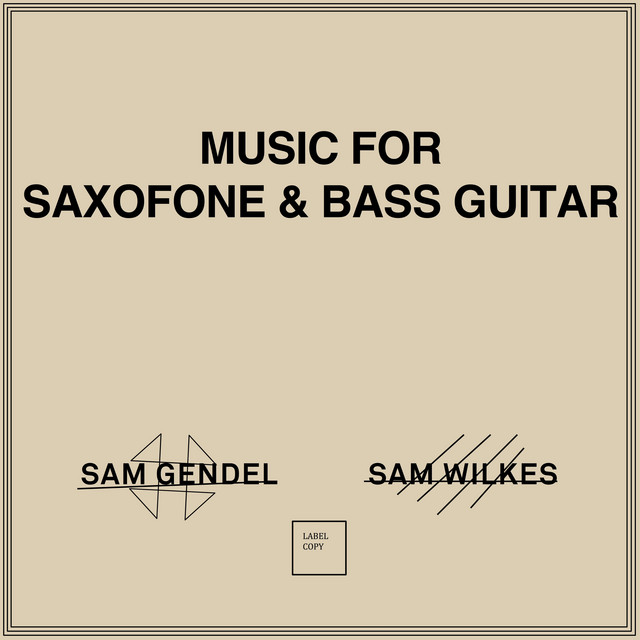 Album cover for Music for Saxofone & Bass Guitar by Sam Gendel, Sam Wilkes