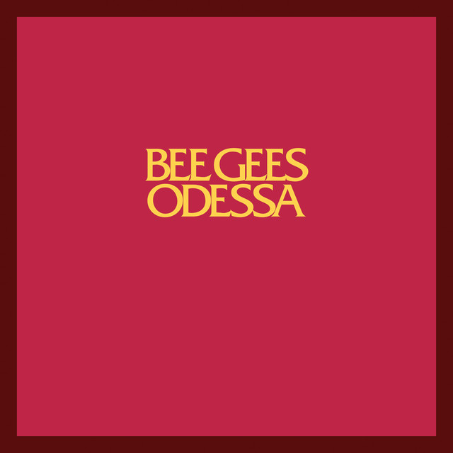 Album cover for Odessa (Deluxe Edition) by Bee Gees, featuring pink dominant palette and typographic composition.