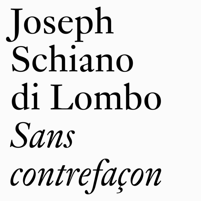 Album cover for Sans contrefaçon by Joseph Schiano di Lombo