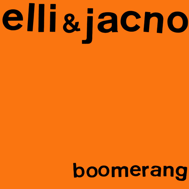 Album cover for Boomerang by Elli, Jacno, featuring orange dominant palette and typographic composition.
